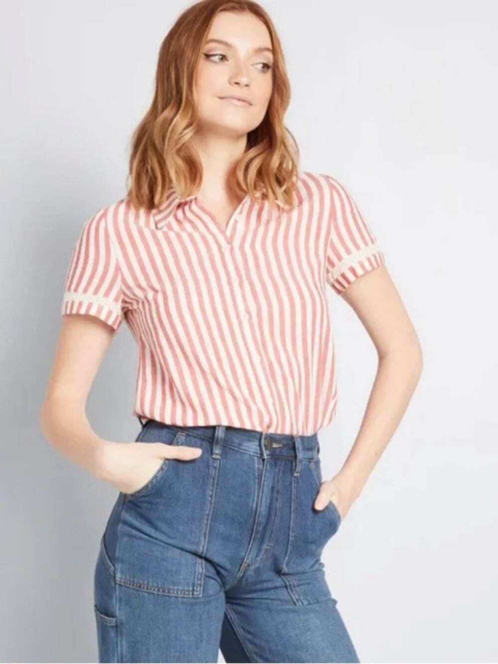 Modcloth Matter of Fact Button-Up Top